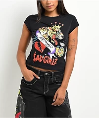 Ed Hardy x $AD BOYZ by Junior H Tiger Crown Black T-Shirt