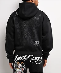 Ed Hardy x $AD BOYZ by Junior H Tiger Flame Black Zip Hoodie