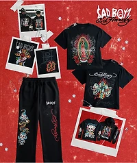 Ed Hardy x $AD BOYZ by Junior H Western Rhinestone Black T-Shirt