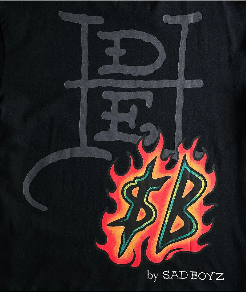Ed Hardy x $AD BOYZ by Junior H Western Rhinestone Black T-Shirt