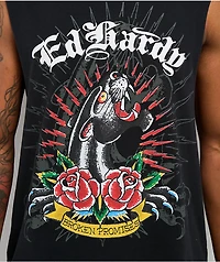 Ed Hardy x  Broken Promises Deaths Shadow Black Tank Top