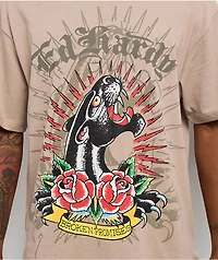 Ed Hardy x  Broken Promises Love Scars Beige T-Shirt