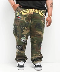 Ed Hardy x Broken Promises Chaos Camo Baggy Fit Cargo Pants