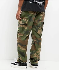 Ed Hardy x Broken Promises Chaos Camo Baggy Fit Cargo Pants