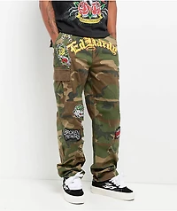Ed Hardy x Broken Promises Chaos Camo Baggy Fit Cargo Pants