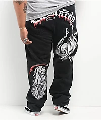 Ed Hardy x Broken Promises Death Shadow Black Loose Fit Jeans