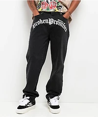 Ed Hardy x Broken Promises Death Shadow Black Loose Fit Jeans