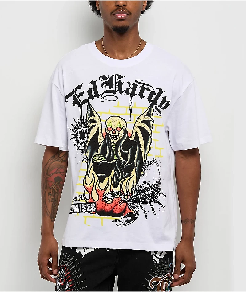 Ed Hardy x Broken Promises Miss Me Later White T-Shirt