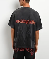 Ed Hardy x EST 19XX Rhinestone Flames Vintage Black T-Shirt