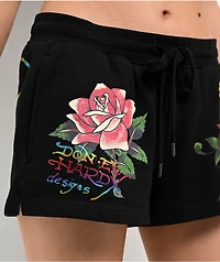 Ed Hardy x Kim Petras Dagger Girl Black Sweat Shorts