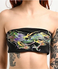 Ed Hardy x Kim Petras Dragon Black Crop Tube Top