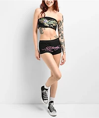 Ed Hardy x Kim Petras Dragon Black Crop Tube Top
