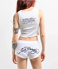 Ed Hardy x Kim Petras Koi White Crop Tank Top