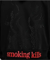 Ed Hardy x MGK Flames Rhinestone Black Zip Hoodie