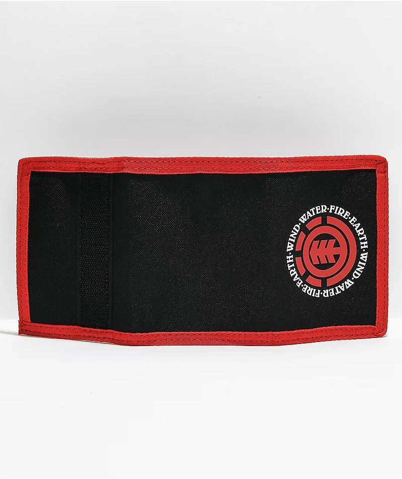 Element Elemental Black & Red Trifold Wallet