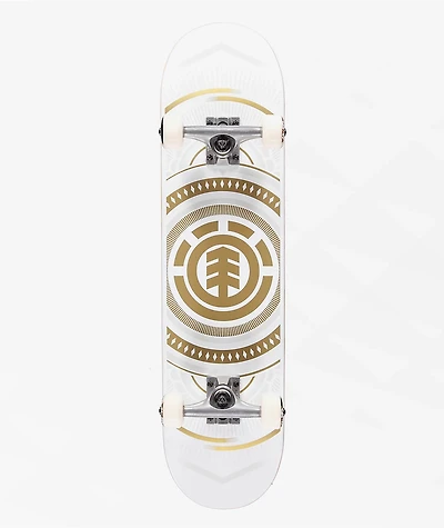 Element Hatched White & Gold 7.75" Skateboard Complete