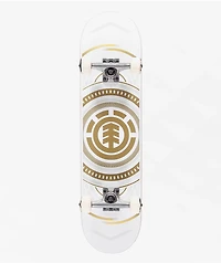 Element Hatched White & Gold 7.75" Skateboard Complete