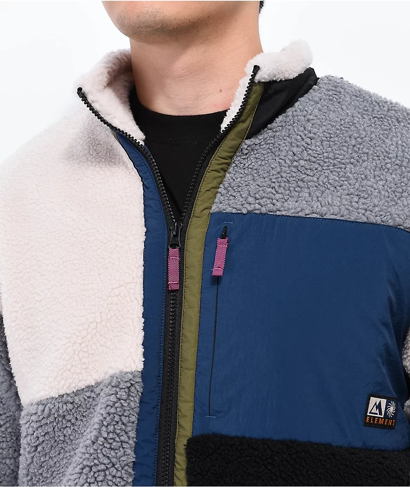 Element Oak 2.0 Black, Grey, & Cream Sherpa Fleece Jacket