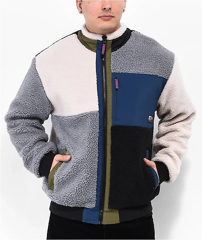 Element Oak 2.0 Black, Grey, & Cream Sherpa Fleece Jacket