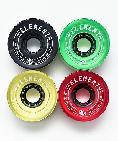 Element Rasta 70mm 78a Red, Yellow, Black & Green Cruiser Skateboard Wheels