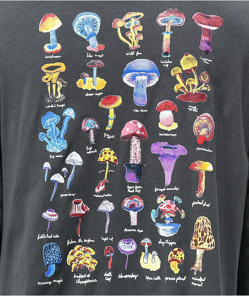 Element Shrooms Guide Long Sleeve Dark Grey T-Shirt