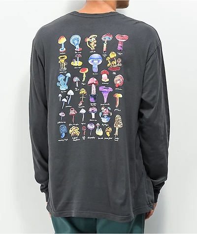 Element Shrooms Guide Long Sleeve Dark Grey T-Shirt