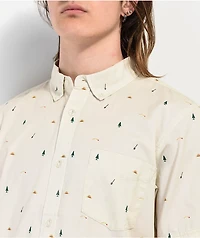 Element x Smokey Bear Barbecus Natural Short Sleeve Button Up Shirt