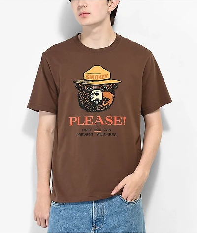 Element x Smokey Bear Only You Brown T-Shirt