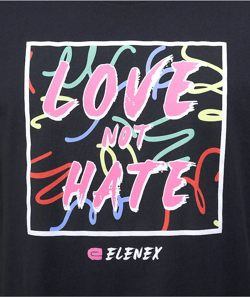 Elenex Love Not Hate Black T-Shirt