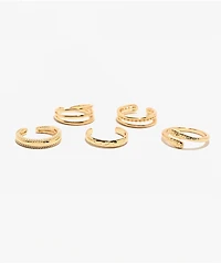 Ella Shea 5 Pack Gold Toe Rings