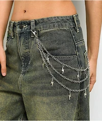 Ella Shea Bolt Silver Pocket Chain