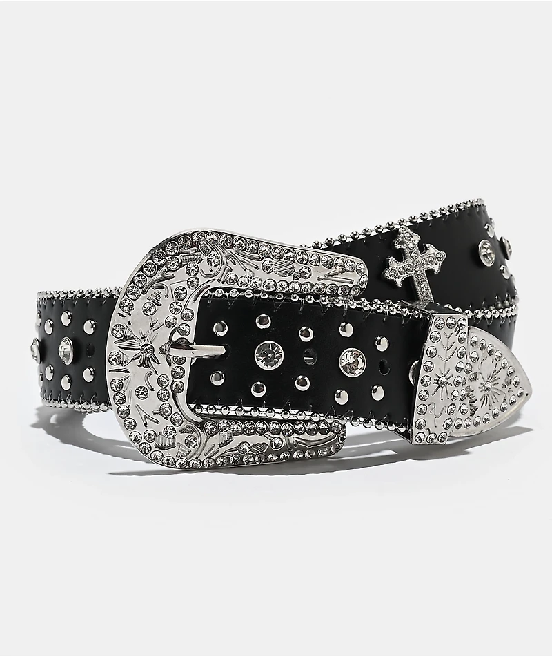 Ella Shea Cross Bling Black Belt