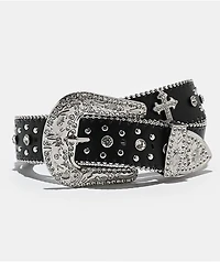 Ella Shea Cross Bling Black Belt