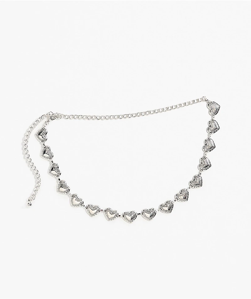 Ella Shea Heart Silver Chain Belt