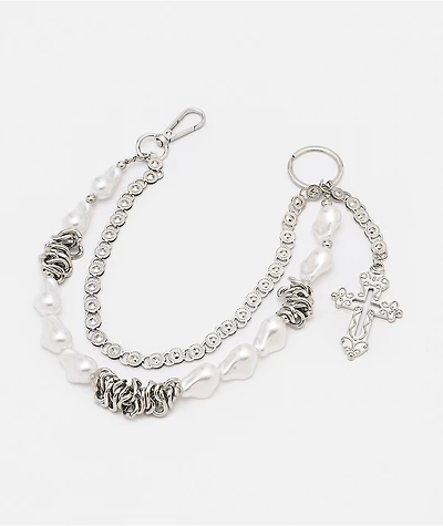 Ella Shea Pearl Silver Pocket Chain