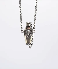 Ella Shea Poison Bottle 24" Silver Chain Necklace