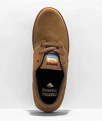 Emerica Figueroa Brown & Gum Suede Skate Shoes