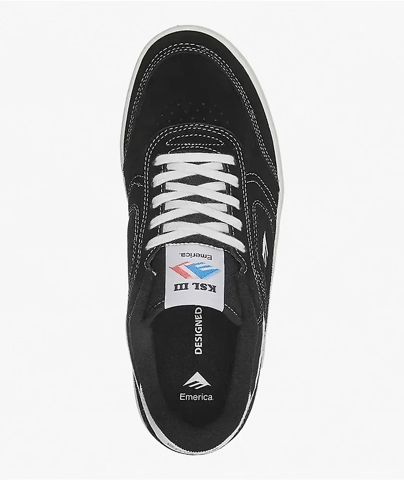 Emerica KSL III Black & White Skate Shoes