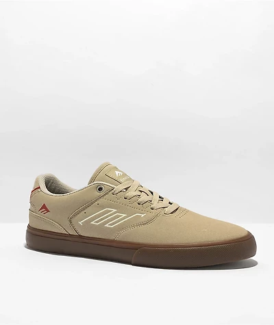 Emerica Low Vulc Tan, White & Gum Skate Shoes