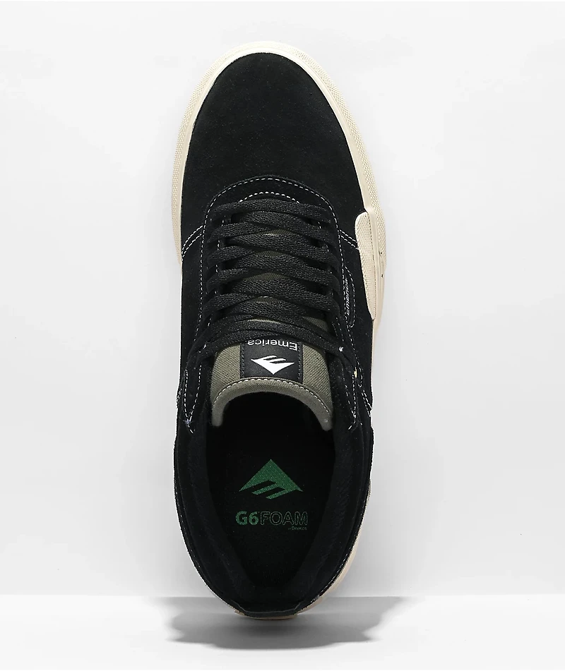Emerica Pillar Black, White, & Green Skate Shoes