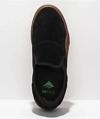 Emerica Wino G6 Black & Gum Slip-On Skate Shoes
