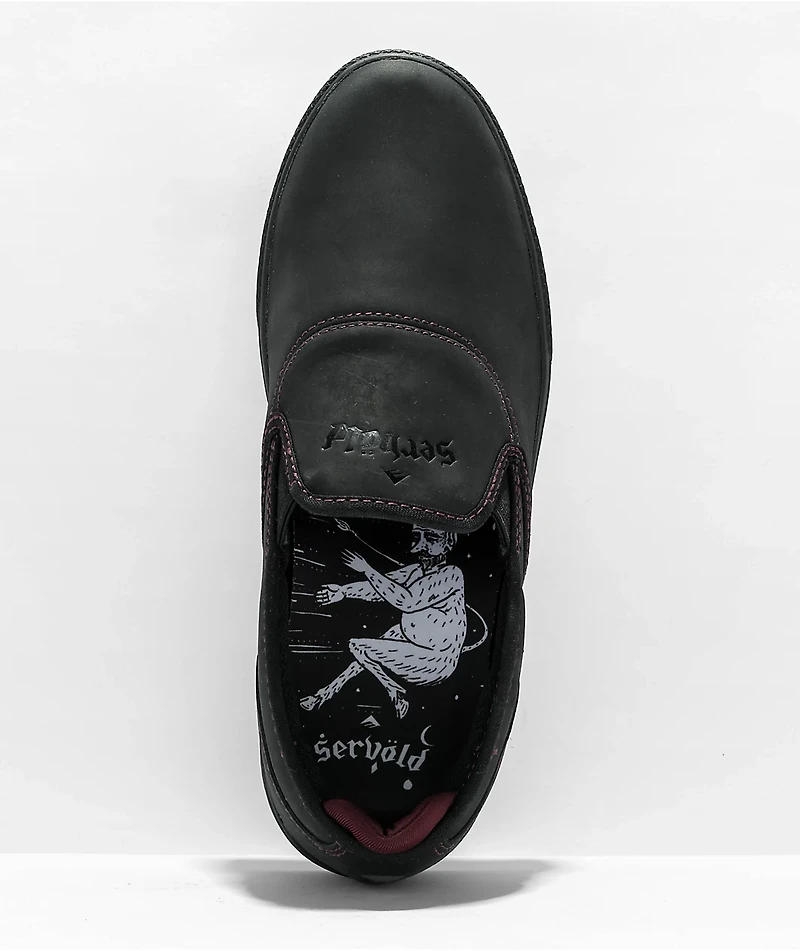 Emerica Wino G6 Black & Red Slip-On Skate Shoes