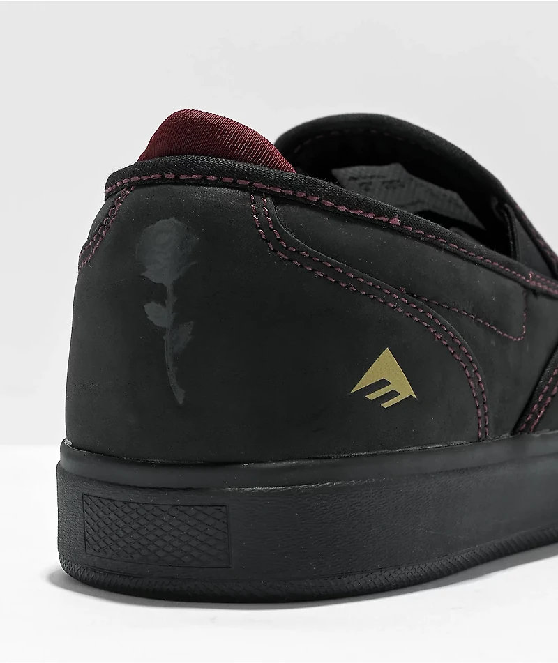 Emerica Wino G6 Black & Red Slip-On Skate Shoes