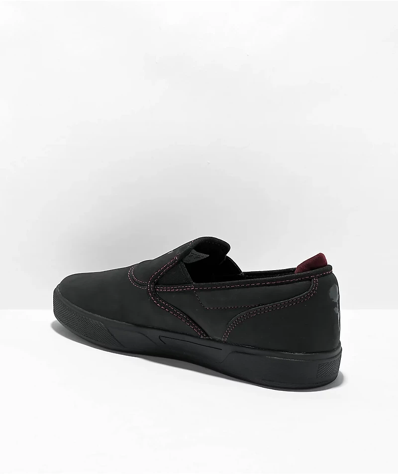 Emerica Wino G6 Black & Red Slip-On Skate Shoes
