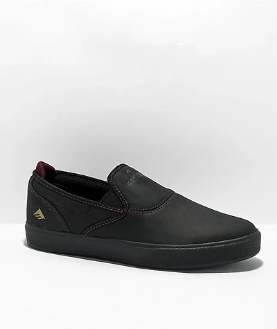 Emerica Wino G6 Black & Red Slip-On Skate Shoes