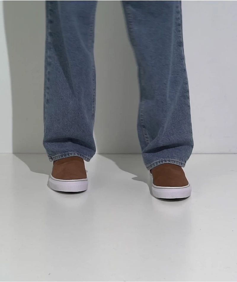 Emerica Wino G6 Brown & Blue Slip-On Skate Shoes