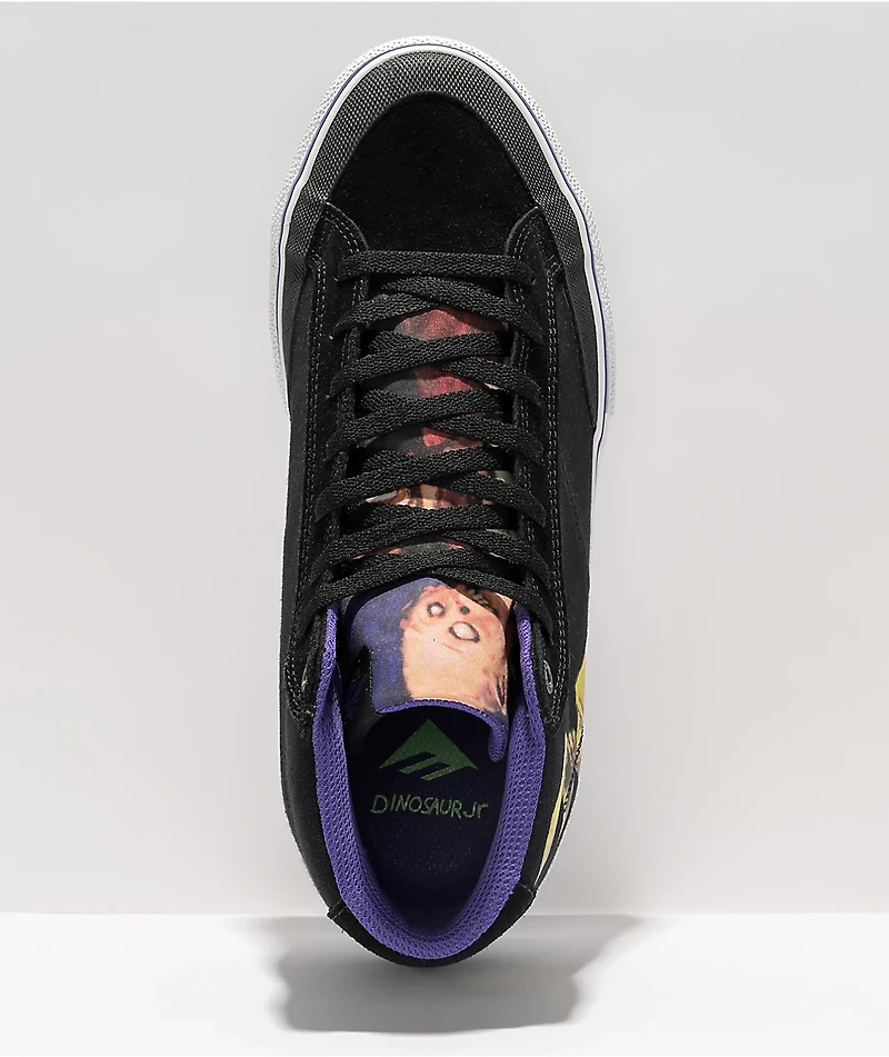 Emerica x Dinosaur Jr Omen Black & Purple High Top Skate Shoes