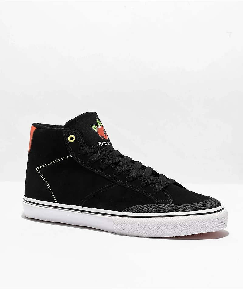 Emerica x OJ Wheels Omen Black & Orange High Top Skate Shoes