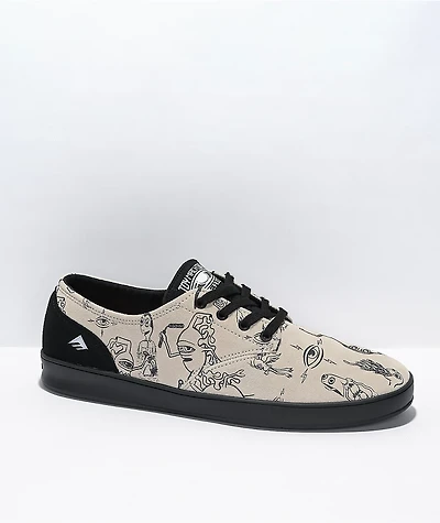 Emerica x Toy Machine Romero Laced Tan & Black Skate Shoes
