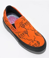 Emerica x Toy Machine Wino G6 Orange & Black Slip-On Skate Shoes